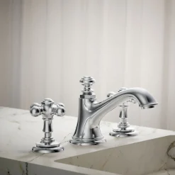 Cross bathroom sink faucet handles