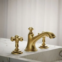 Cross bathroom sink faucet handles