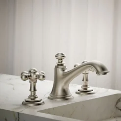 Cross bathroom sink faucet handles