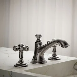 Cross bathroom sink faucet handles