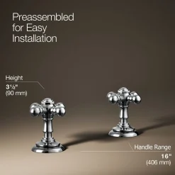 Cross bathroom sink faucet handles
