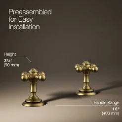 Cross bathroom sink faucet handles