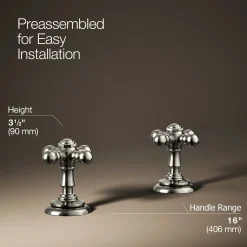 Cross bathroom sink faucet handles