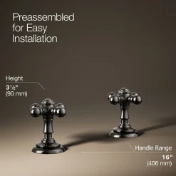 Cross bathroom sink faucet handles