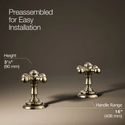 Cross bathroom sink faucet handles