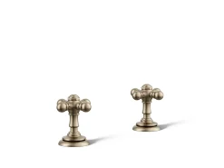 Cross bathroom sink faucet handles