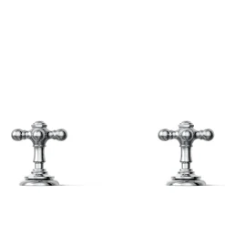 Cross bathroom sink faucet handles