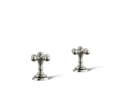 Cross bathroom sink faucet handles