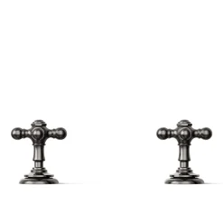 Cross bathroom sink faucet handles