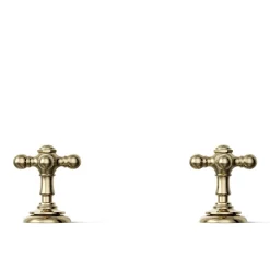 Cross bathroom sink faucet handles