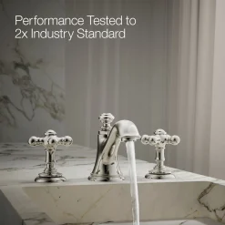 Cross bathroom sink faucet handles