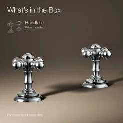 Cross bathroom sink faucet handles