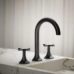 Cross bathroom sink faucet handles