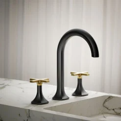 Cross bathroom sink faucet handles