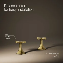 Cross bathroom sink faucet handles
