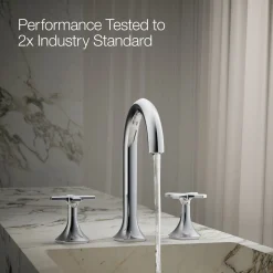 Cross bathroom sink faucet handles