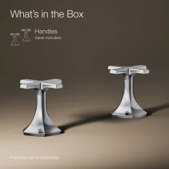 Cross bathroom sink faucet handles