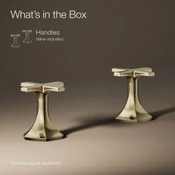 Cross bathroom sink faucet handles