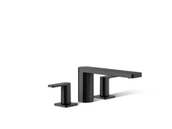 Deck-mount bath faucet