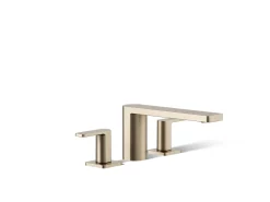 Deck-mount bath faucet