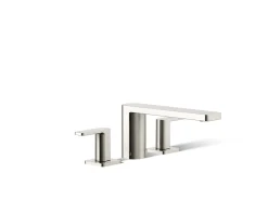 Deck-mount bath faucet