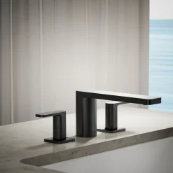 Deck-mount bath faucet