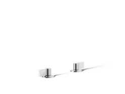 Deck-mount bath faucet handles with Lever design