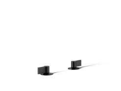 Deck-mount bath faucet handles with Lever design