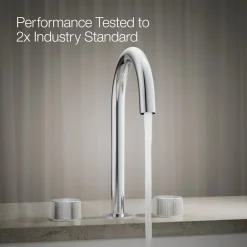 Deck-mount bath faucet handles with Oyl design