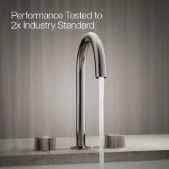 Deck-mount bath faucet handles with Oyl design