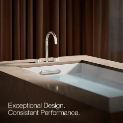 Deck-mount bath faucet handles with Oyl design