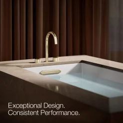 Deck-mount bath faucet handles with Oyl design