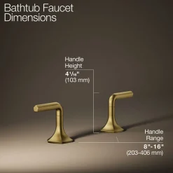 Deck-mount bath faucet handles with Lever design