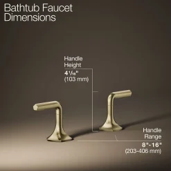Deck-mount bath faucet handles with Lever design