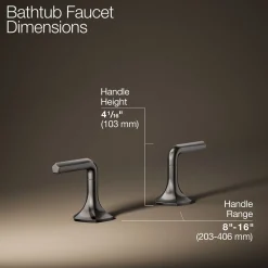 Deck-mount bath faucet handles with Lever design