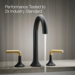 Deck-mount bath faucet handles with Lever design