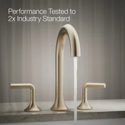 Deck-mount bath faucet handles with Lever design