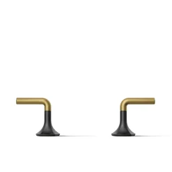 Deck-mount bath faucet handles with Lever design
