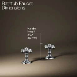 Deck-mount bath faucet handle trim with Cross design