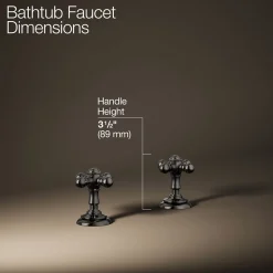 Deck-mount bath faucet handle trim with Cross design