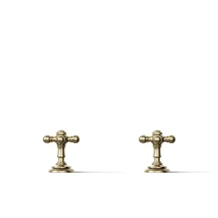 Deck-mount bath faucet handle trim with Cross design