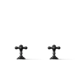 Deck-mount bath faucet handle trim with Cross design