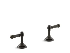 Deck-mount bath faucet handle trim with Lever design