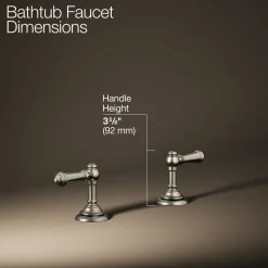 Deck-mount bath faucet handle trim with Lever design