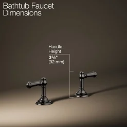 Deck-mount bath faucet handle trim with Lever design