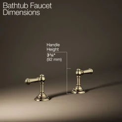 Deck-mount bath faucet handle trim with Lever design