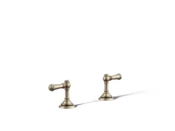 Deck-mount bath faucet handle trim with Lever design