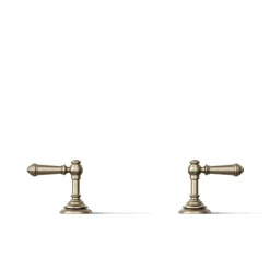 Deck-mount bath faucet handle trim with Lever design