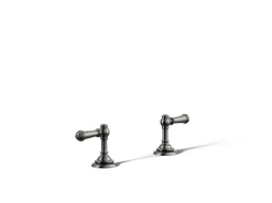 Deck-mount bath faucet handle trim with Lever design