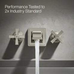 Deck-mount bath faucet handle trim with Cross design